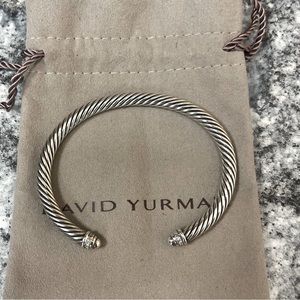 Cable Classic Bracelet with Sterling Silver and Pave diamonds